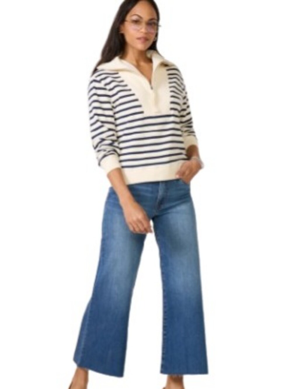 KUT From the Kloth Meg Fab AB Wide Leg High Rise Jeans Size 12 Raw Hem Milestone